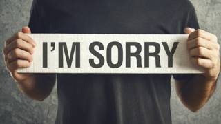 Табличка с надписью I'm sorry!
