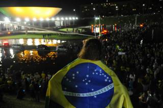 Manifestantes se concentraron este miércoles frente al palacio de gobierno de Planalto, en Brasilia.