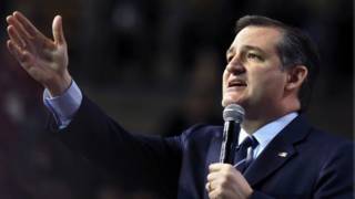 Ted Cruz durante un mitin