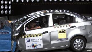 Prueba de choque del Chevrolet Sail