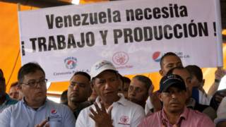 Manifestación de trabajadores de empresas Polar