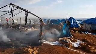 Лагерь беженцев после авиаудара