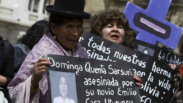 Mujeres bolivianas protestan