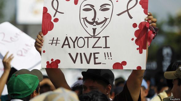 manifestantes exigen el regreso de los estudiantes desaparecidos en Iguala