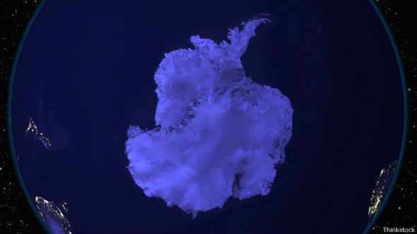 Imagen satelital de la Antártida