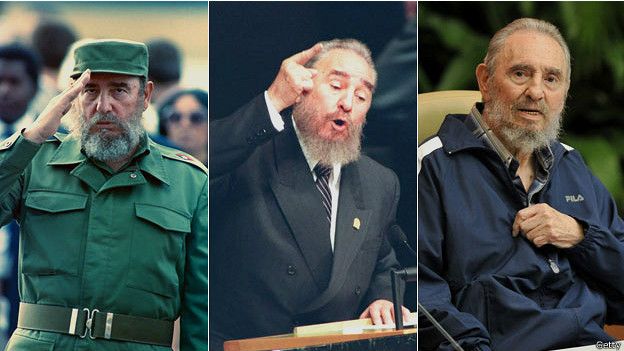 Fidel Castro en 1995, 2000 y 2011