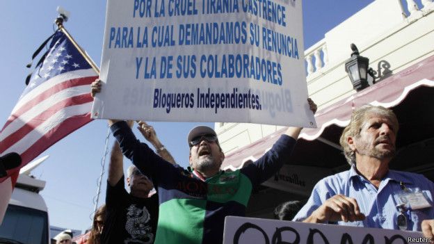 Protesta de cubanos en Miami