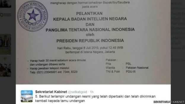 Trensosial Salah Ketik Undangan Bin Setkab Dikritik Bbc