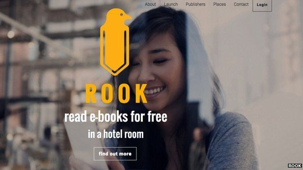 Rook ofrece acceso a libros electrónicos gratuitos en ciertos puntos de conexión wi-fi. Rook