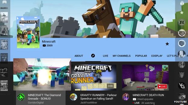 La nueva plataforma cura automaticamente listas de acuerdo al juego seleccionado. Sitio de YouTube