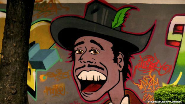 Grafitti sobre Tin Tan en Ciudad de México