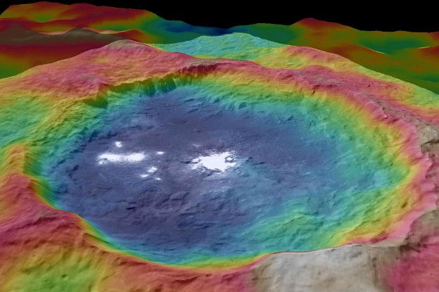Cráter Occator del planeta enano Ceres
