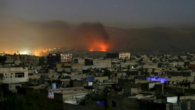 Bombardeo sobre Damasco