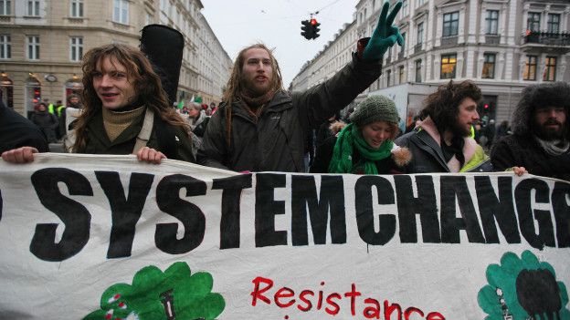 Protesta durante la cumbre de Copenhague en 2009.