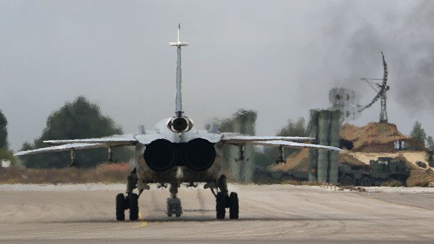 Un cazabombardero ruso en Siria