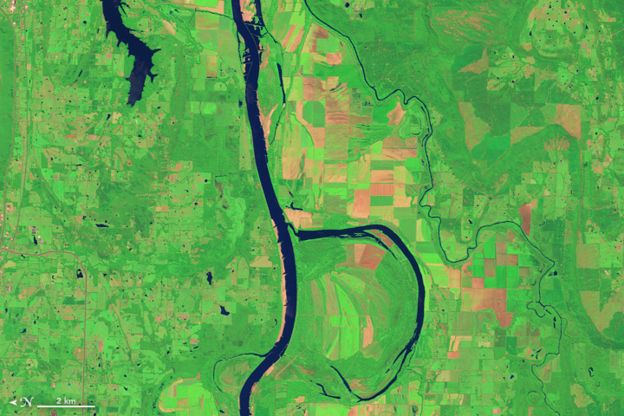 Río Arkansas. Foto: NASA