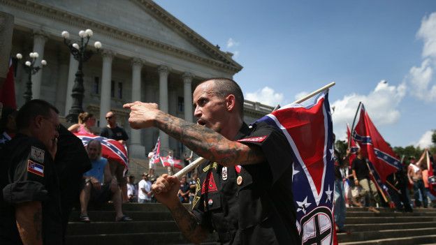 Protesta de los miembros de Ku Klux Klan en Carolina del Sur