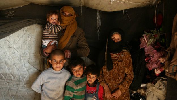 Familia en Ghouta