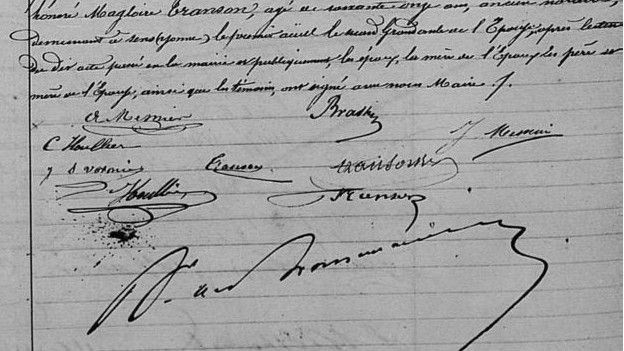 certificado de matrimonio de Pierre Alexandre.