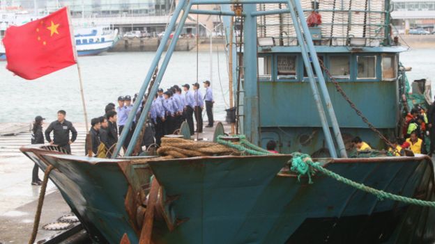 Un barco chino confiscado en Corea del Sur