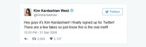 Primer tweet de Kim Kardashian