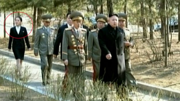 Kim Yo-jong acompañando a su hermano a unas elecciones locales