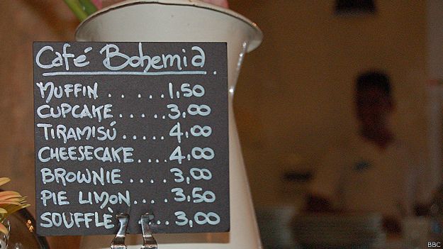 Menú del Café Bohemia