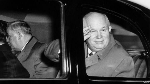 Nikita Khruschev en una foto de 1956