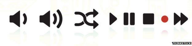 Botones de reproductor musical