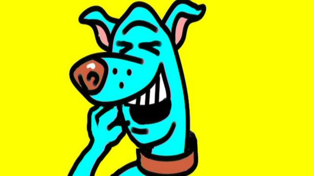 A laughing dog
