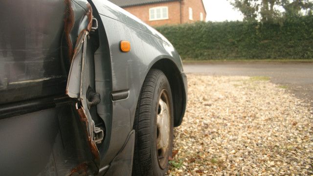 A crashed car