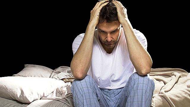 A man unable to sleep