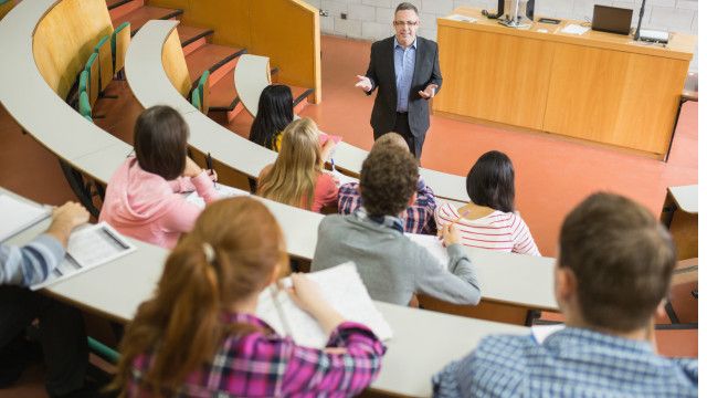 Students attend a lecture
