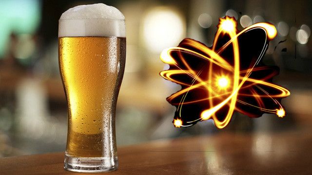 A pint of beer and the representation of an atom