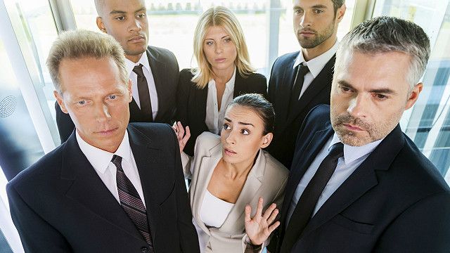 People in a lift