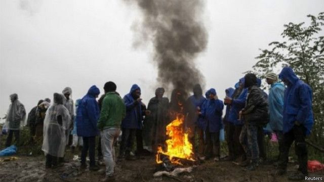 سردی اور بارش سے متاثرہ تارکین وطن