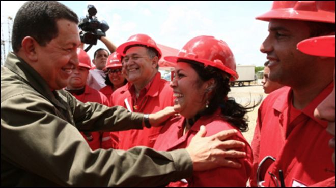 Tổng thống Hugo Chavez gặp công nhân Tập đoàn dầu khí quốc gia PDVSA