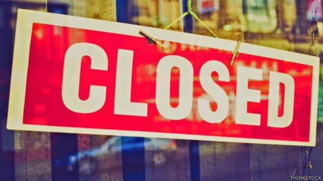 Letrero de "cerrado"