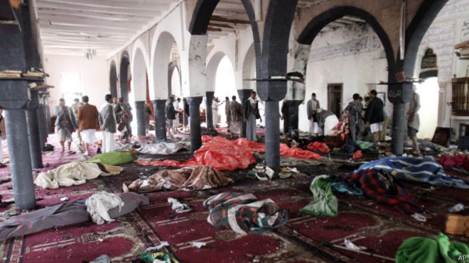 نتيجة بحث الصور عن تفجير مسجد في اليمن