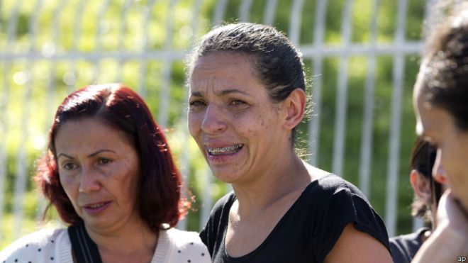 Familiares de víctimas en Sao Paulo