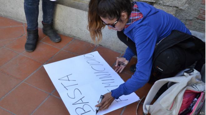Protestas por el feminicidio de Andrea Aramayo