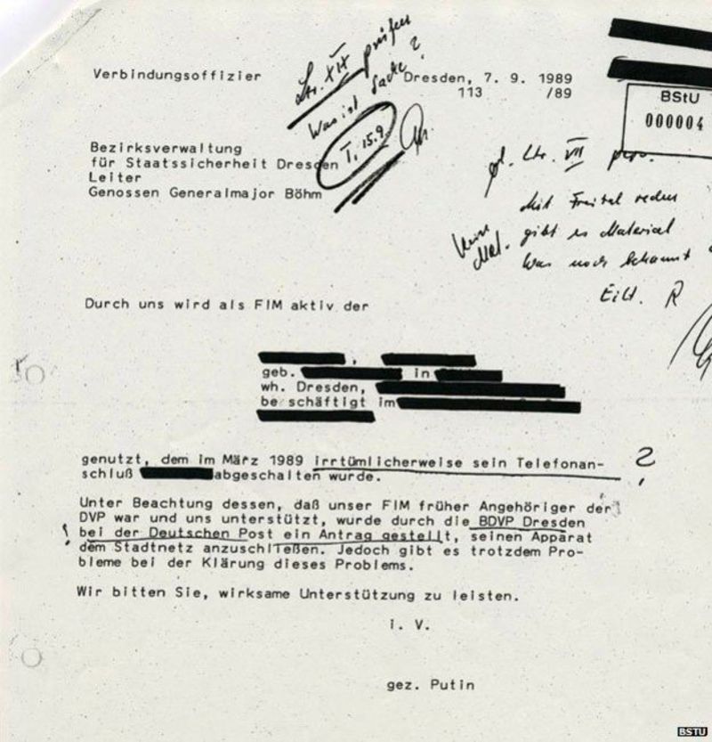 Solicitud de Putin al Mayor General Horts Boehm