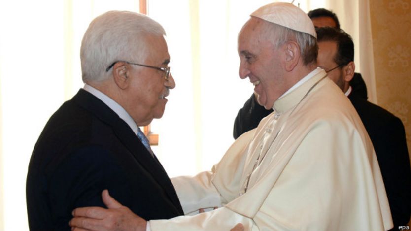Mahmud Abbas con el papa Francisco