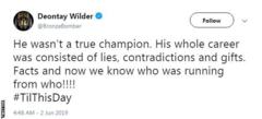 Deontay Wilder tweets