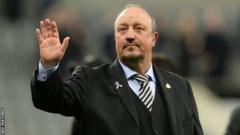 Newcastle boss Rafael Benitez waves to fans after defeat by Liverpool at St James' Park
