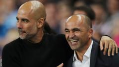 City boss Pep Guardiola took charge of the hosts while Belgium manager Roberto Martinez led the Premier League all-stars