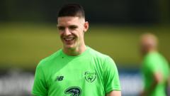 Declan Rice training with Republic of Ireland