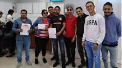 A group of fans after donating to Club Africain