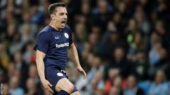 Former Manchester United defender Gary Neville had a night to forget as he pulled his hamstring and was forced off