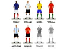 The remaining six teams: France, Germany, Brazil, Portugal, Argentina, Belgium